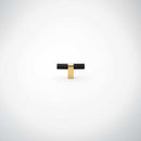 Bold, Solid Brass Black & Gold Knurled Cabinet Pulls