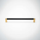 Bold, Solid Brass Black & Gold Knurled Cabinet Pulls