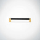 Bold, Solid Brass Black & Gold Knurled Cabinet Pulls