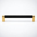 Bold, Solid Brass Black & Gold Knurled Cabinet Pulls