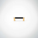 Bold, Solid Brass Black & Gold Knurled Cabinet Pulls