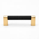Bold, Solid Brass Black & Gold Knurled Cabinet Pulls