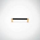 Bold, Solid Brass Black & Gold Knurled Cabinet Pulls