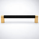 Bold, Solid Brass Black & Gold Knurled Cabinet Pulls