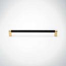 Bold, Solid Brass Black & Gold Knurled Cabinet Pulls