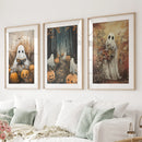 Ghosts Halloween Trendy Wall Art Poster Set Decor by Wall Art Set