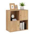 4-Cube Bookcase 3-Tier Bookshelf with Dual Anti-Tipping Kits and 2 Cabinets