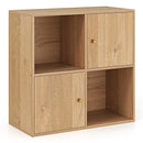4-Cube Bookcase 3-Tier Bookshelf with Dual Anti-Tipping Kits and 2 Cabinets