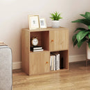 4-Cube Bookcase 3-Tier Bookshelf with Dual Anti-Tipping Kits and 2 Cabinets by LJGDeals