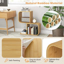2-Tier S-Shaped Bamboo Bookcase with 2 Open Cubes for Living Room-Natural by DirectDeals