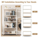 5 Tiers 61 Inch Multi-use Bookshelf with Metal Frame