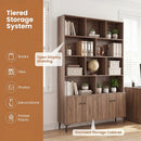 Bookshelf with 4 Doors and 2 Anti-Tipping Kits for Home Office by DirectDeals