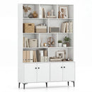 Bookshelf with 4 Doors and 2 Anti-Tipping Kits for Home Office by LJGDeals