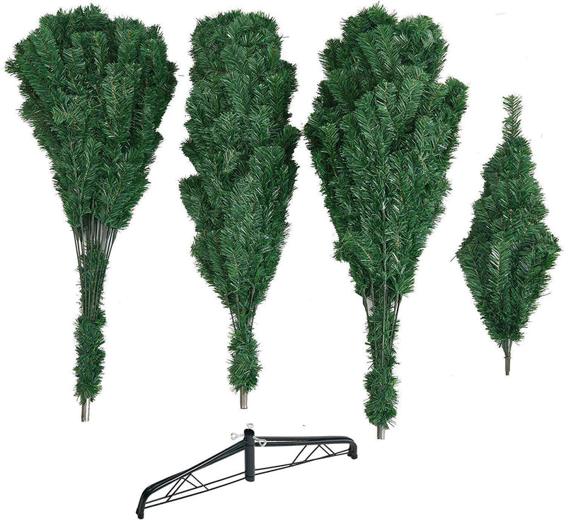 9' High Artificial Christmas Pine Tree Fake Xmas Tree 1850 Tips Full Tree W/ Solid Metal Stand