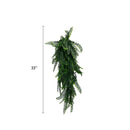 Dense Boston Fern Garland Artificial Hanging Bush 10.6×33in – NFPA701 Fire Rated – UV Resistant