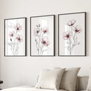 Floral Minimalist Art Posters. 3 Piece Wall Decor by Wall Art Set