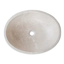 Botticino Beige Marble Natural Stone Oval Vessel Bathroom Sink Honed Finish 16 In X 20.5 In