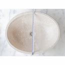 Botticino Beige Marble Natural Stone Oval Vessel Bathroom Sink Honed Finish 16 In X 20.5 In