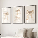 Trendy Aesthetic Bows Nursery Wall Art Set Poster by Wall Art Set