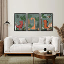 Green Dinosaur Nursery Decor Kids Room Wall Art by Wall Art Set