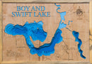 Boy and Swift Lakes in Cass County, Minnesota by Horn Dog Maps