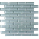 Stone Blue 12x12 Glossy Brick Glass Mosaic Tile (5 pack, 4.92 sq ft/case) - Sample