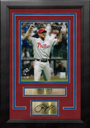 Brad Lidge 2008 Playoff Action Philadelphia Phillies 8" x 10" Framed Baseball Photo with Engraved Autograph by Dynasty Sports & Framing