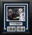 Tom Brady and Peyton Manning 8x10 Quarterback Legends Framed Football Photo with Engraved Autographs by Dynasty Sports & Framing