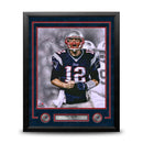 Tom Brady Spotlight Scream New England Patriots Autographed 16" x 20" Framed Football Photo by Dynasty Sports & Framing