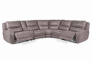 Branson Zero Slate 6-Piece Dual Power Reclining Modular Sectional with Storage Console by Ornate Furniture