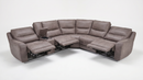 Branson Zero Slate 6-Piece Dual Power Reclining Modular Sectional with Storage Console by Ornate Furniture