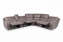 Branson Zero Slate 6-Piece Dual Power Reclining Modular Sectional with Storage Console by Ornate Furniture