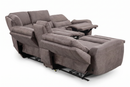Branson Zero Slate 6-Piece Dual Power Reclining Modular Sectional with Storage Console by Ornate Furniture