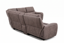 Branson Zero Slate 6-Piece Dual Power Reclining Modular Sectional with Storage Console by Ornate Furniture