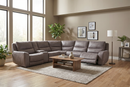 Branson Zero Slate 6-Piece Dual Power Reclining Modular Sectional with Storage Console by Ornate Furniture