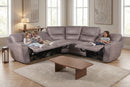 Branson Zero Slate 6-Piece Dual Power Reclining Modular Sectional with Storage Console by Ornate Furniture