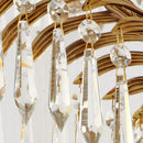 Brass Palm Leaf Crystal Chandelier
