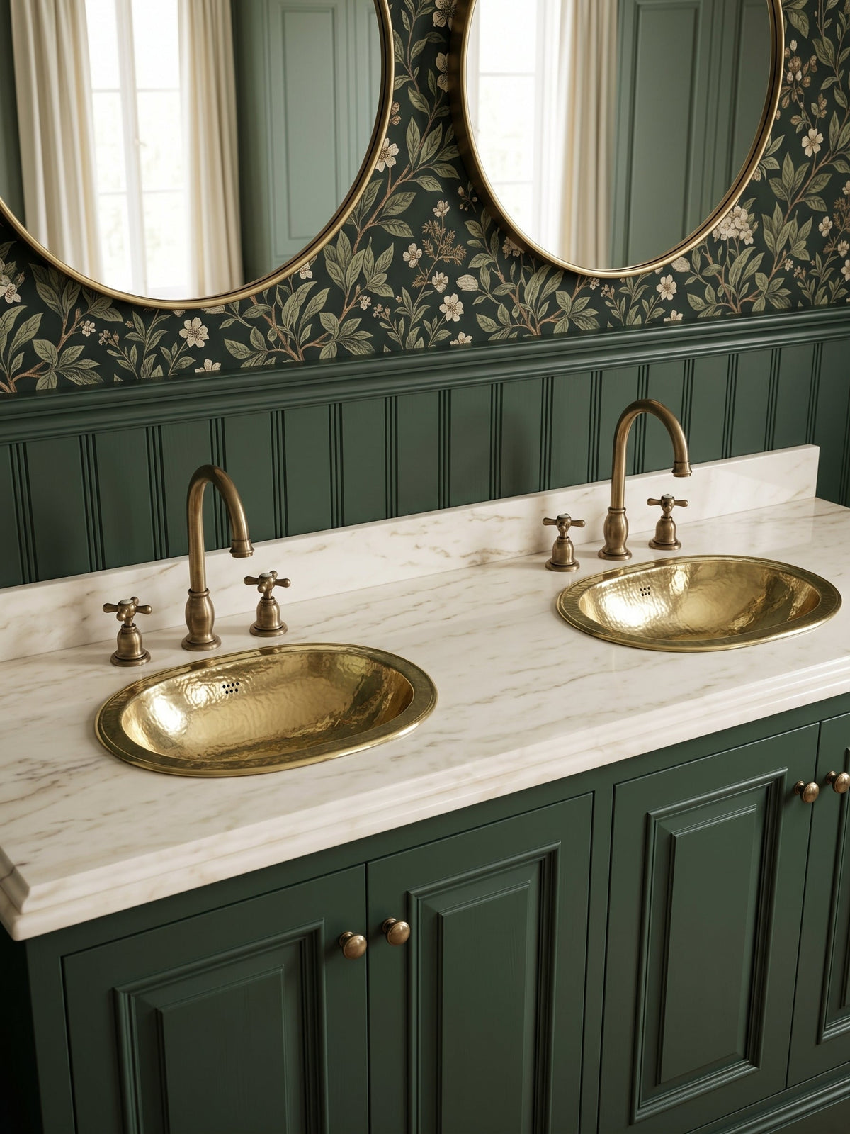 Brass Bathroom Sink - Hammered Oval Sink, photo 2 of 9
