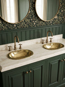 Brass Bathroom Sink - Hammered Oval Sink