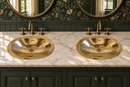 Brass Bathroom Sink - Hammered Oval Drop-in Sink