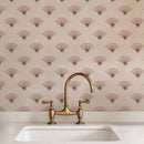 Neutral Pink Preppy Coquette Bow Fan Wallpaper