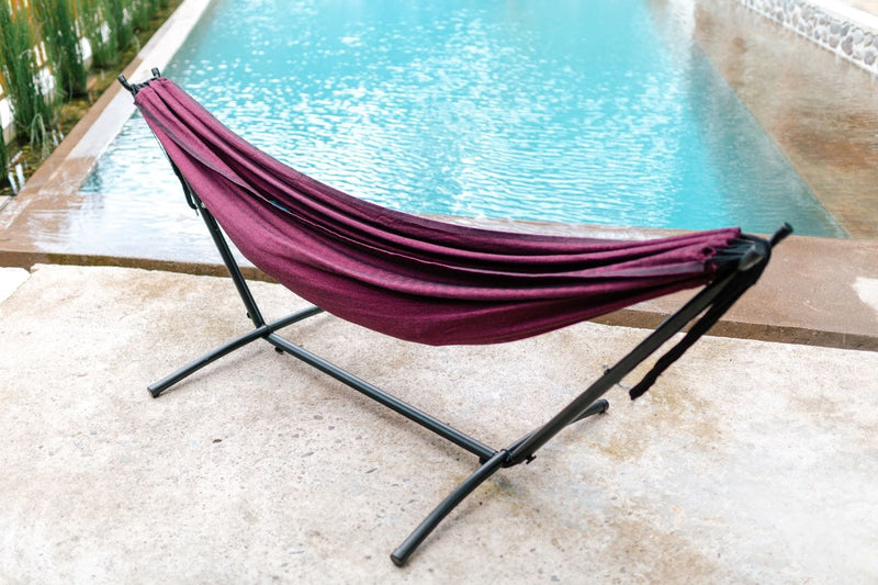 Premium Brazilian Style Double Hammock with Universal Stand