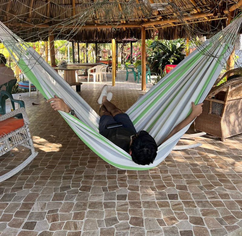 Premium Brazilian Style Double Hammock with Universal Stand