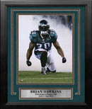 Brian Dawkins Kneeling Smoke Entrance Philadelphia Eagles 8" x 10" Framed Football Photo by Dynasty Sports & Framing