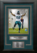 Brian Dawkins Smoke Entrance Philadelphia Eagles Framed Football Photo with Engraved Autograph by Dynasty Sports & Framing
