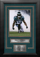 Brian Dawkins Kneeling Smoke Philadelphia Eagles 8x10 Framed Football Photo with Engraved Autograph by Dynasty Sports & Framing