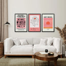 Colorful Pop Art Bright Pink Wall Decor Set by Wall Art Set