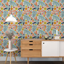 Colorful Botanical Abstract Floral Wallpaper