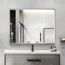 Reflections Sleek Modern Black Aluminum Framed Beveled Wall Mirror