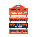 Denver Broncos Wooden Man Cave Dangle Sign by Dynasty Sports & Framing